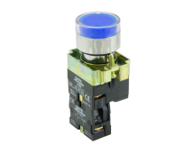 SCL 22mm ILLUMINATED P.BUTTON LED BLUE +1NO CONTACT 24VAC/DC
