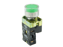 SCL 22mm ILLUMINATED P.BUTTON LED GREEN 1NO CONTACT 24VAC/DC