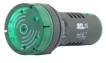 SCL 22mm PULSATING BUZZER 110V WITH FLASHING GREEN LED